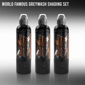 Краска World Famous Tattoo Ink Charcoal Greywash Set (3 пигмента)
